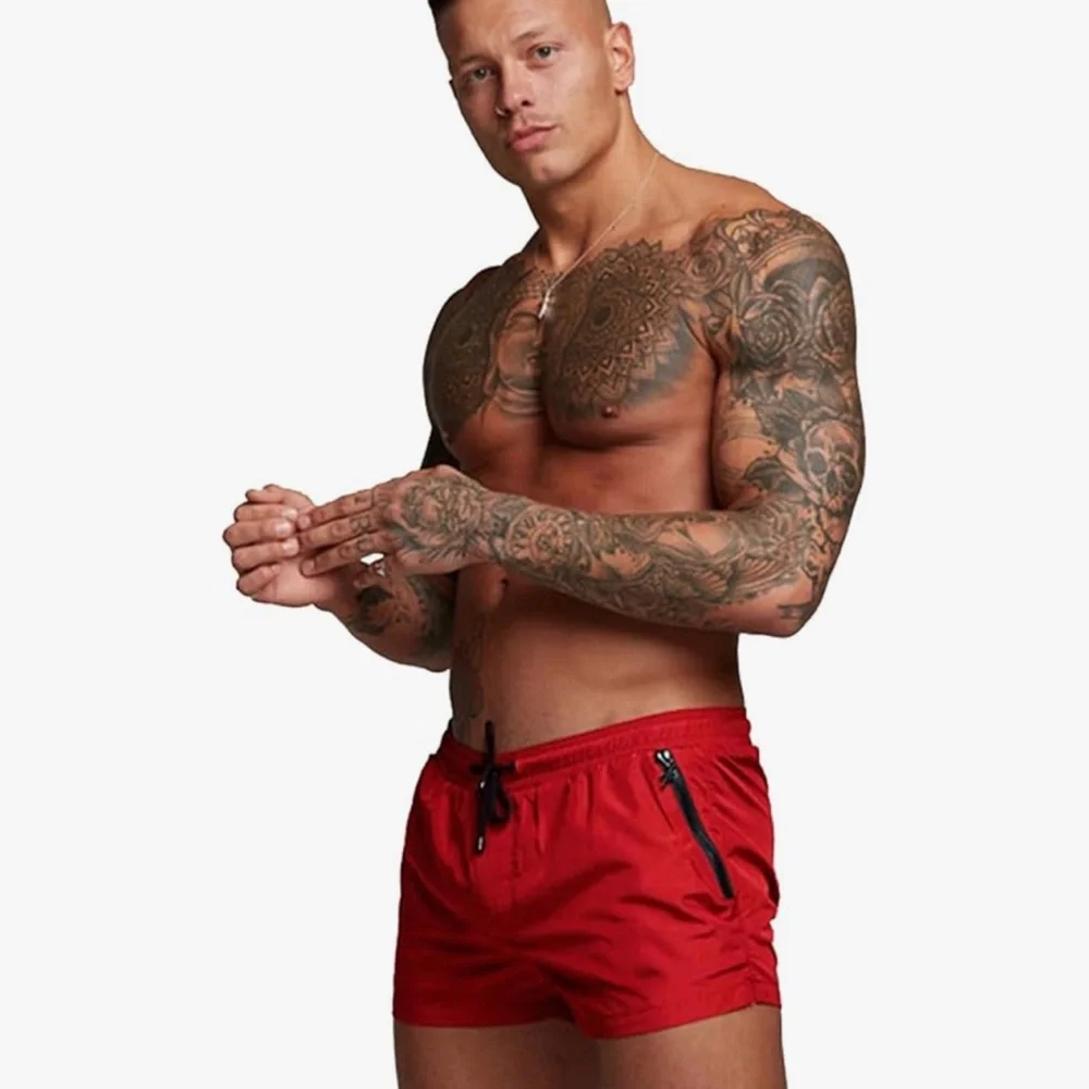 Men’s Red Swim Trunks, size large